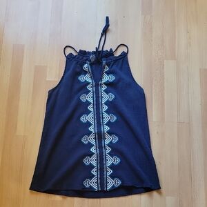 Market & Spruce Dark Blue Geometric Tank Top